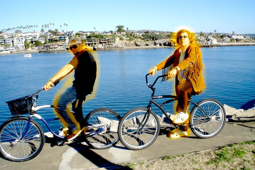 Alex Sharp Cole Glowing on a Bicycle with DJ Richard Wayne Southern California